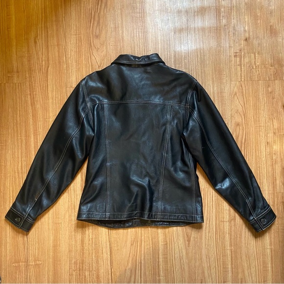 GAP ‘Icon’ Boxy Leather Jacket - Picture 2 of 5